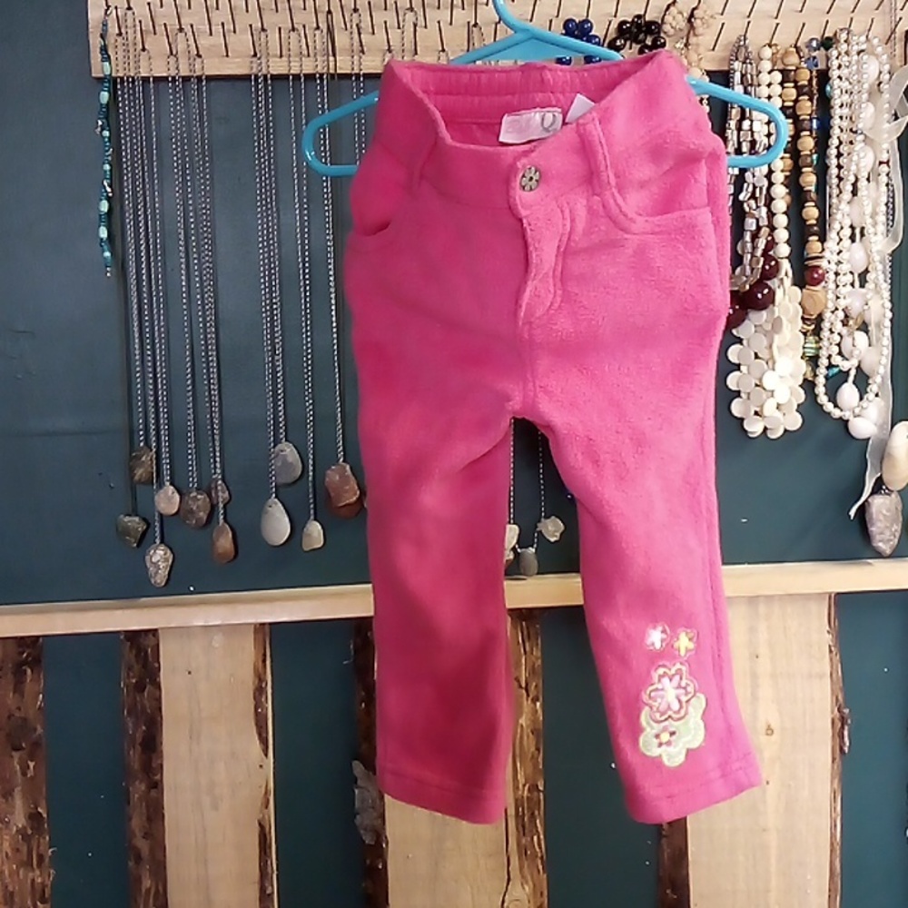 Baby Q pink fuzzy pants size 18 months old
